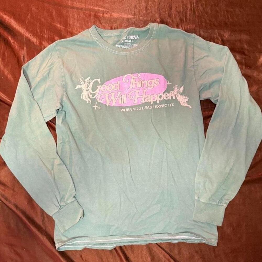 Fashion nova light green long sleeve shirt